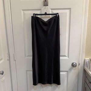 LC Lauren Conrad Black Satin Maxi Skirt